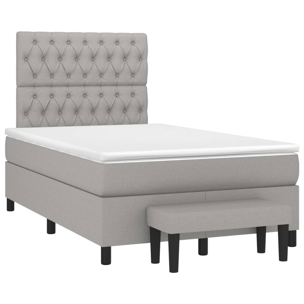 Sommier à lattes de lit avec matelas Gris clair 120x200cm Tissu - XIOS