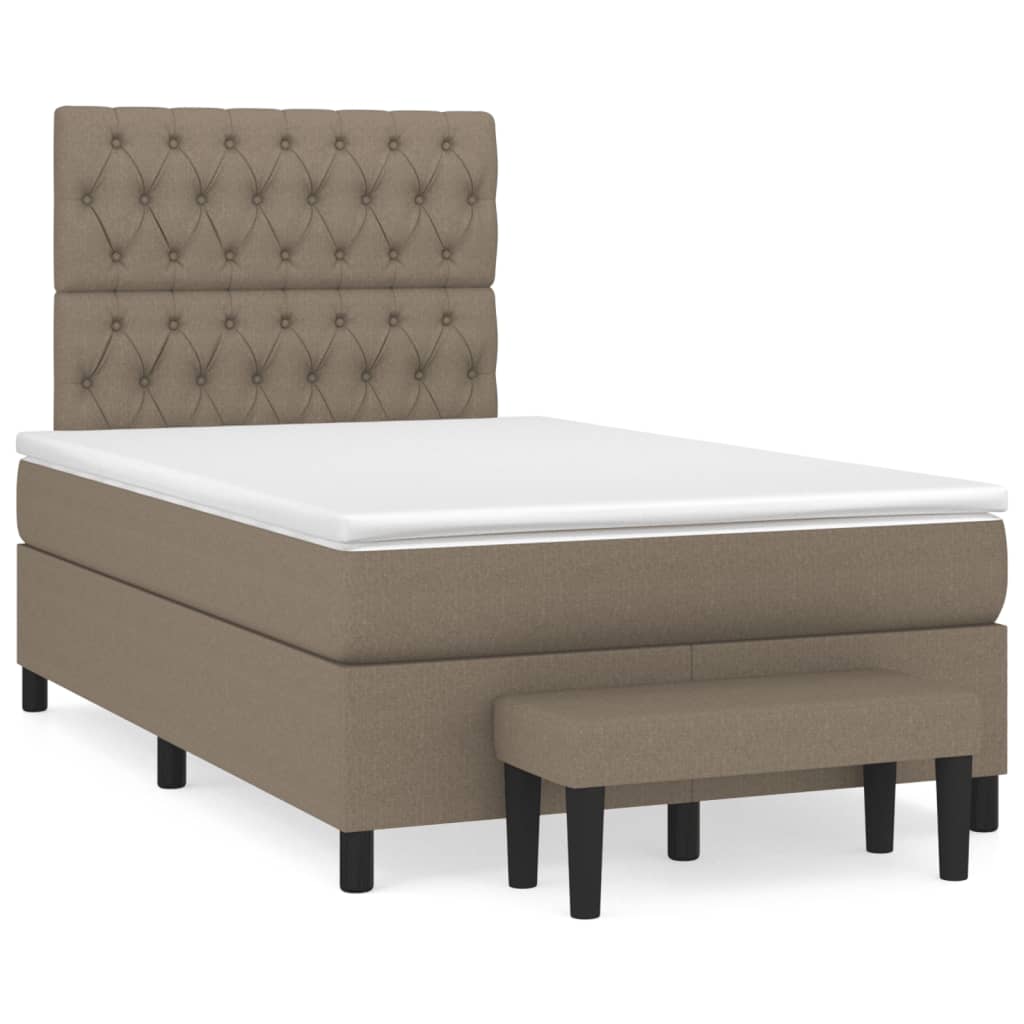 Sommier à lattes de lit avec matelas Taupe 120x200 cm Tissu - XIOS
