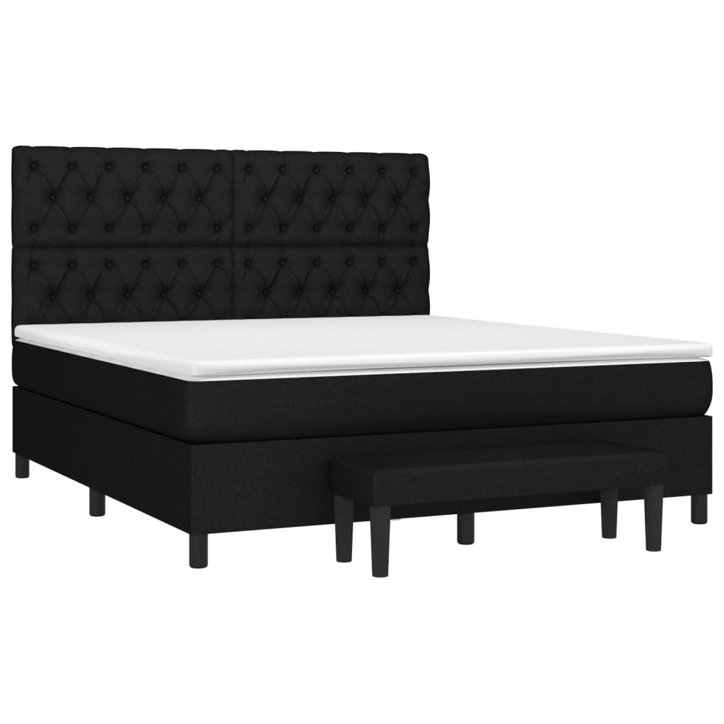 Sommier à lattes de lit avec matelas Noir 160x200 cm Tissu - XIOS