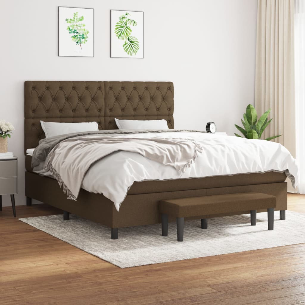 Sommier à lattes de lit avec matelas Marron foncé 160x200 cm - XIOS