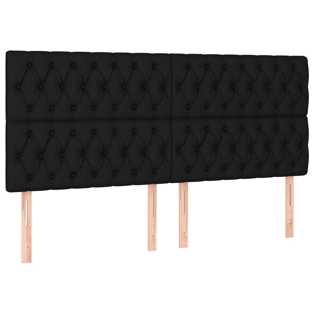Sommier à lattes de lit avec matelas Noir 200x200 cm Tissu - XIOS