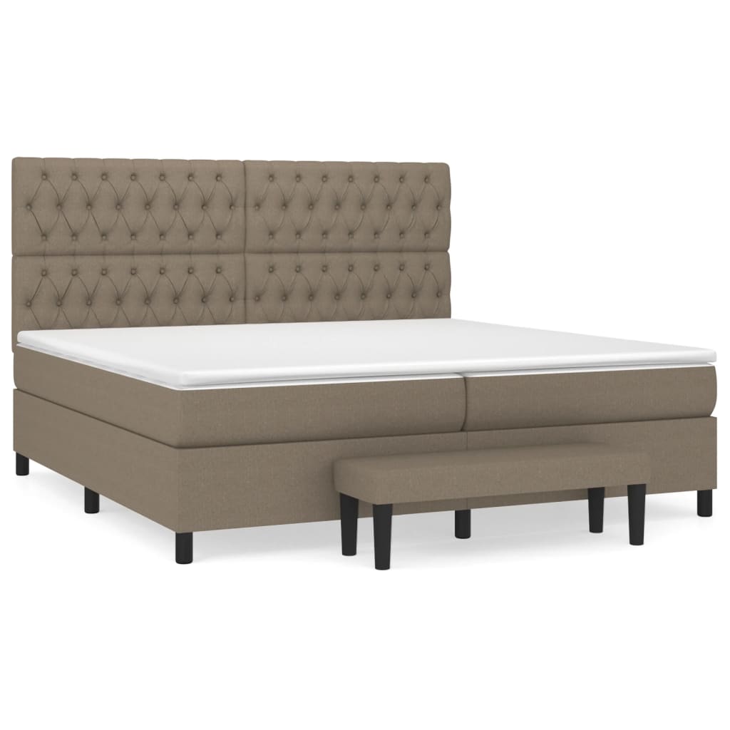 Sommier à lattes de lit avec matelas Taupe 200x200 cm Tissu - XIOS