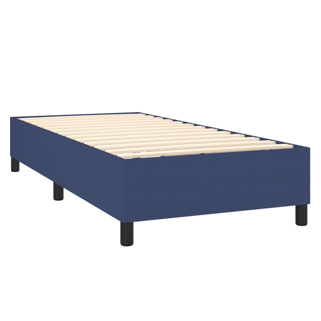 Sommier à lattes de lit avec matelas Bleu 100x200 cm Tissu - XIOS