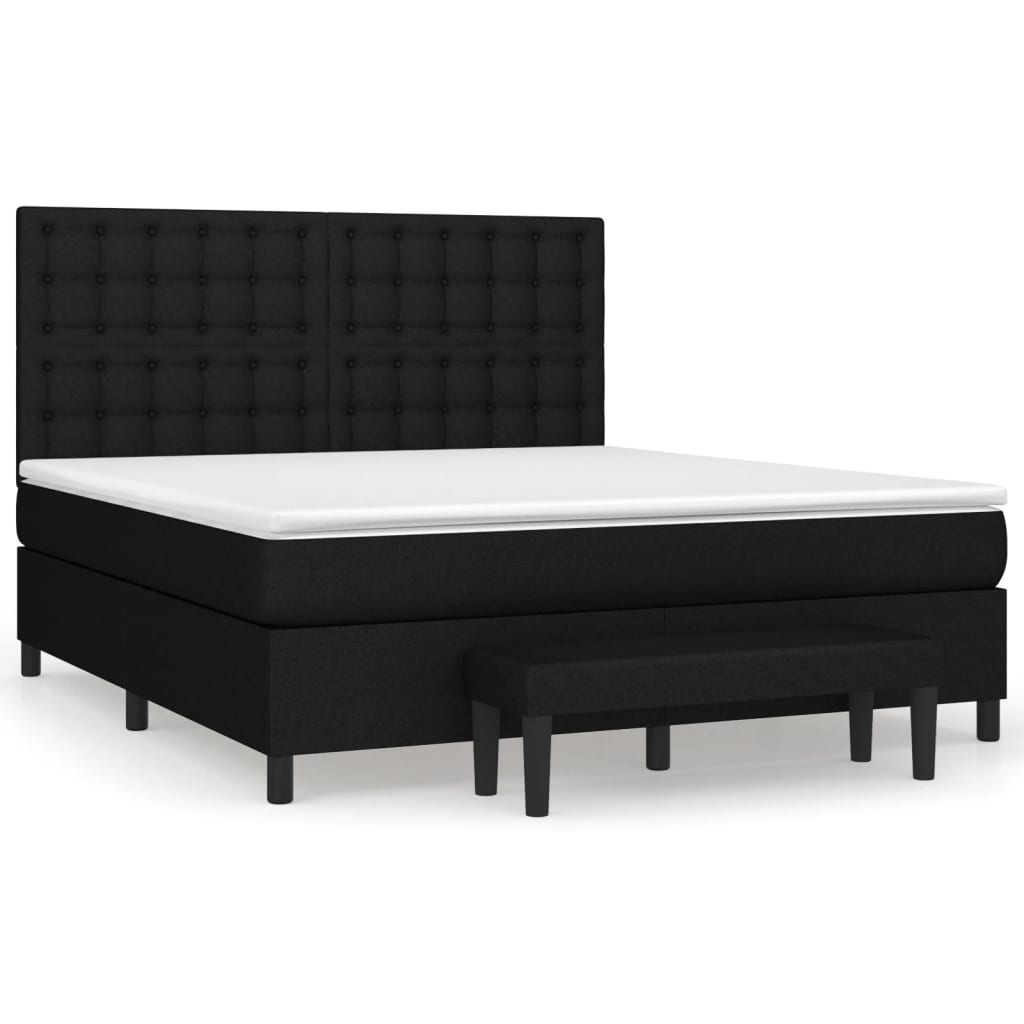 Sommier à lattes de lit avec matelas Noir 160x200 cm Tissu - XIOS