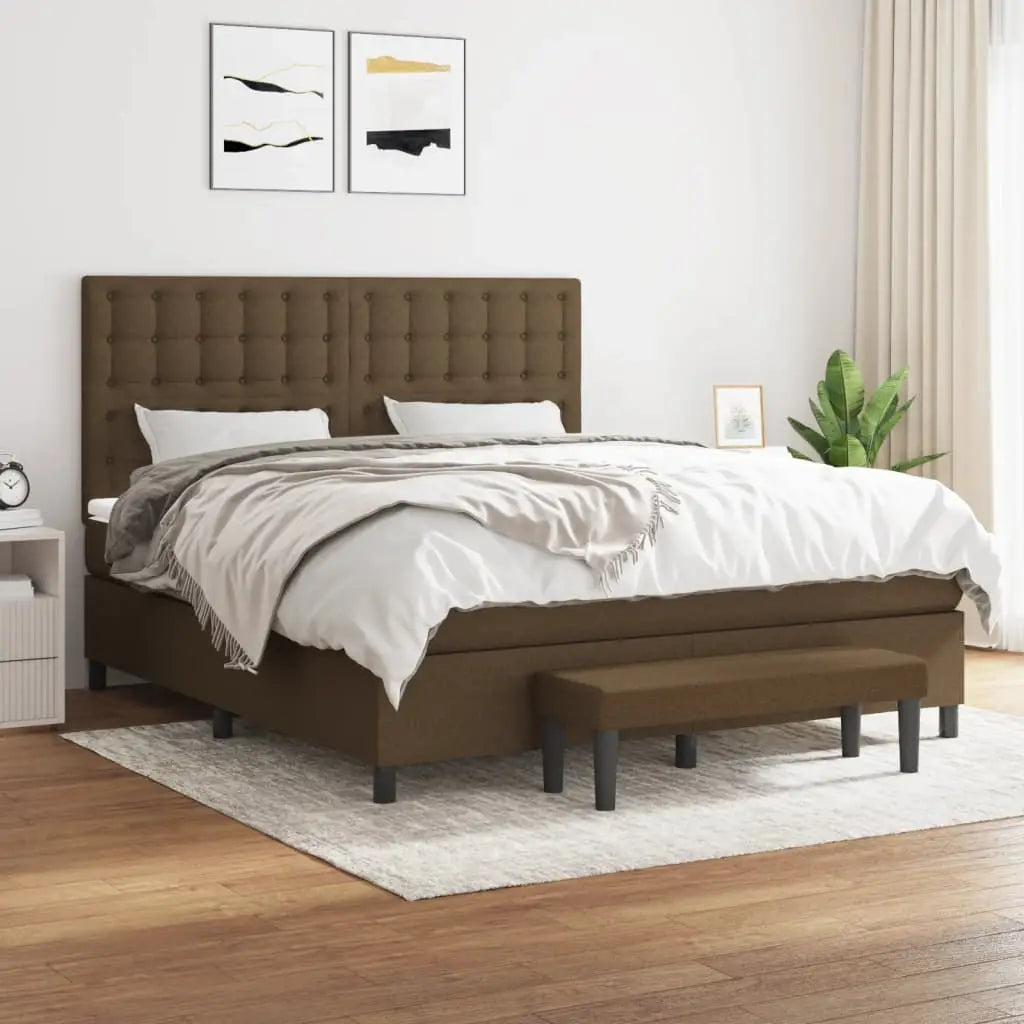 Sommier à lattes de lit avec matelas Marron foncé 160x200 cm - XIOS