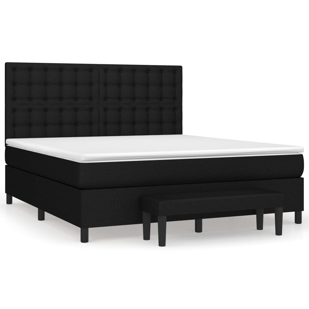 Sommier à lattes de lit avec matelas Noir 180x200 cm Tissu - XIOS
