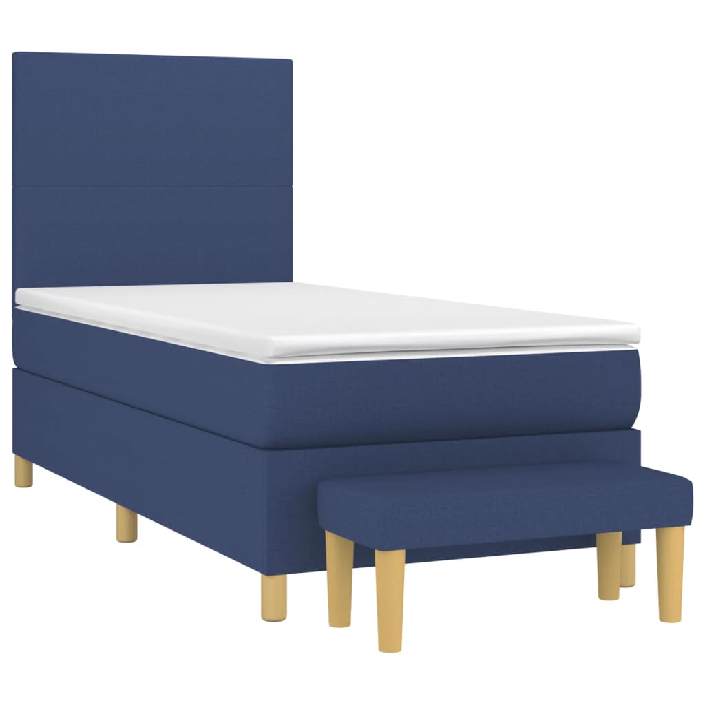 Sommier à lattes de lit avec matelas Bleu 90x190 cm Tissu - XIOS