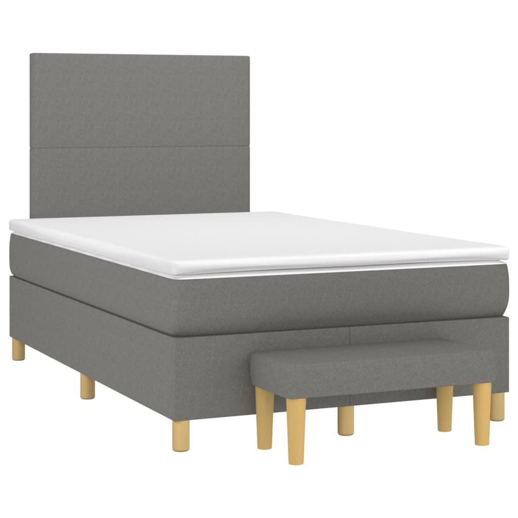 Sommier à lattes de lit avec matelas Gris foncé 120x200cm Tissu - XIOS