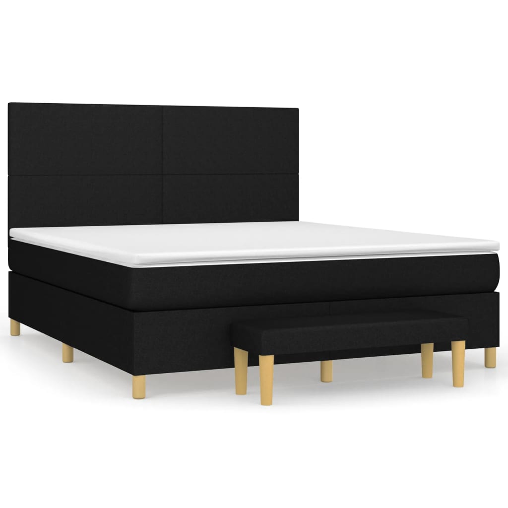 Sommier à lattes de lit avec matelas Noir 160x200 cm Tissu - XIOS