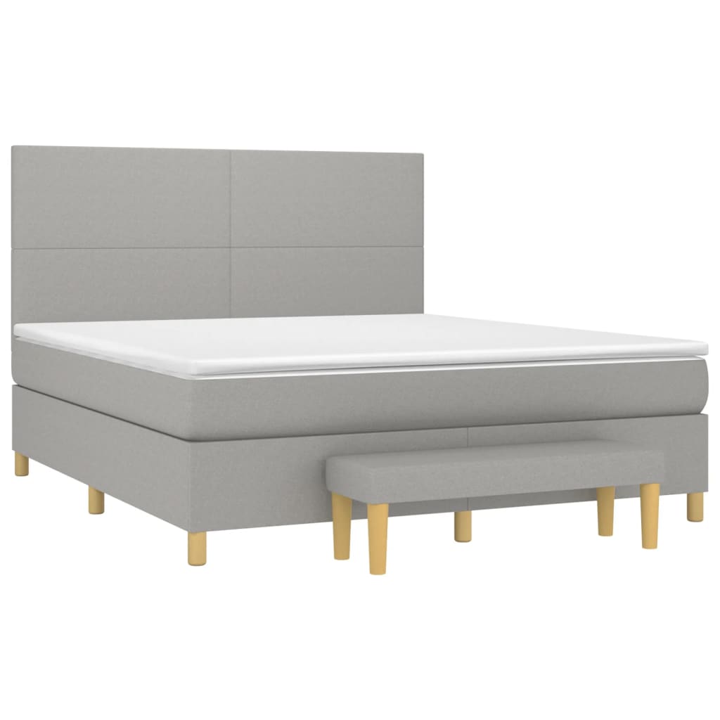 Sommier à lattes de lit avec matelas Gris clair 180x200cm Tissu - XIOS