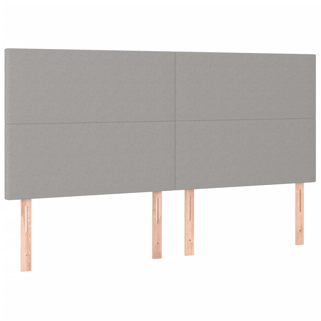 Sommier à lattes de lit avec matelas Gris clair 200x200cm Tissu - XIOS