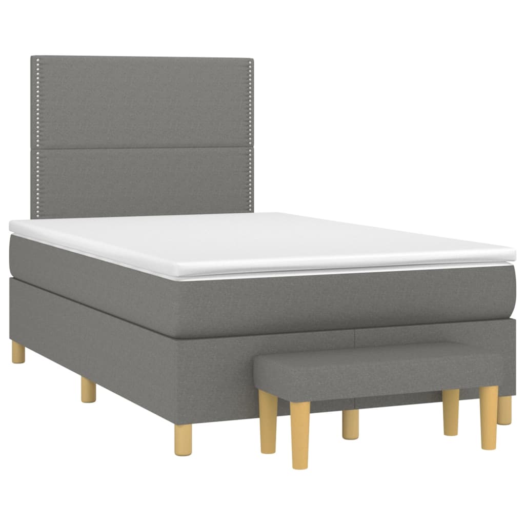 Sommier à lattes de lit avec matelas Gris foncé 120x200cm Tissu - XIOS