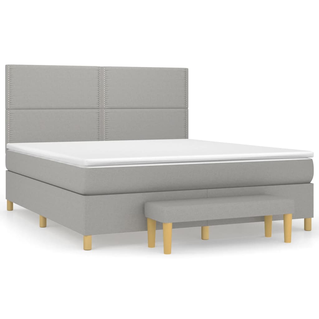 Sommier à lattes de lit avec matelas Gris clair 180x200cm Tissu - XIOS
