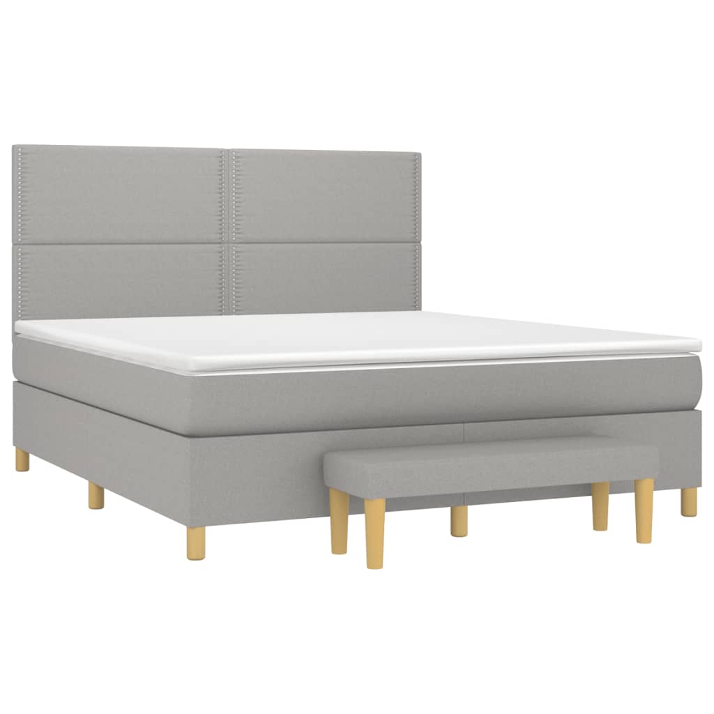 Sommier à lattes de lit avec matelas Gris clair 180x200cm Tissu - XIOS