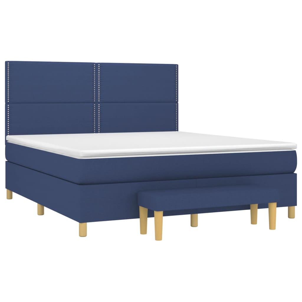 Sommier à lattes de lit avec matelas Bleu 180x200 cm Tissu - XIOS