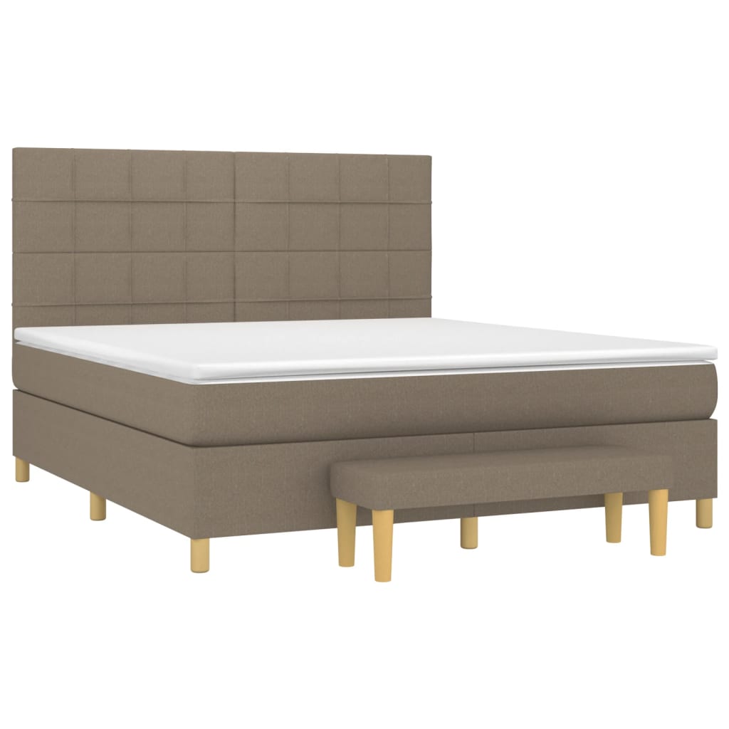 Sommier à lattes de lit avec matelas Taupe 180x200 cm Tissu - XIOS