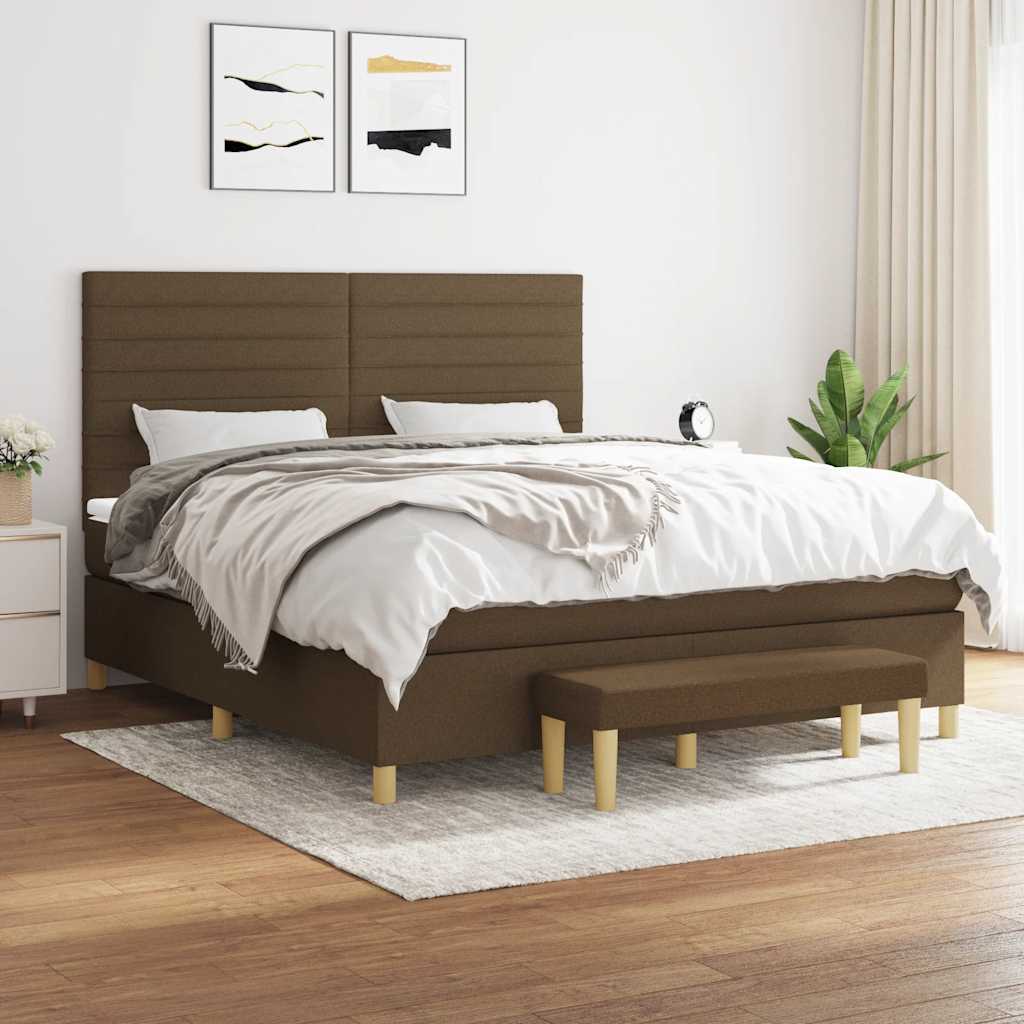 Sommier à lattes de lit avec matelas Marron foncé 180x200 cm - XIOS