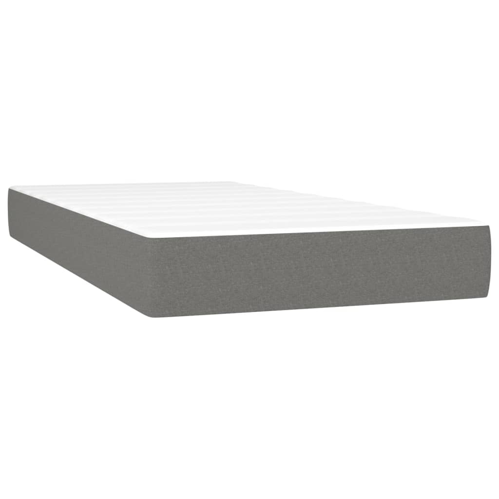 Sommier à lattes de lit avec matelas Gris foncé 80x200 cm Tissu Lits & cadres de lit vidaXL