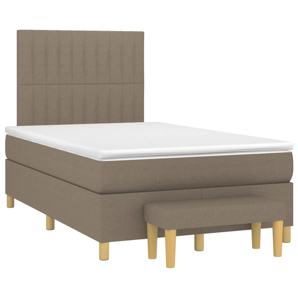 Sommier à lattes de lit avec matelas Taupe 120x200 cm Tissu - XIOS
