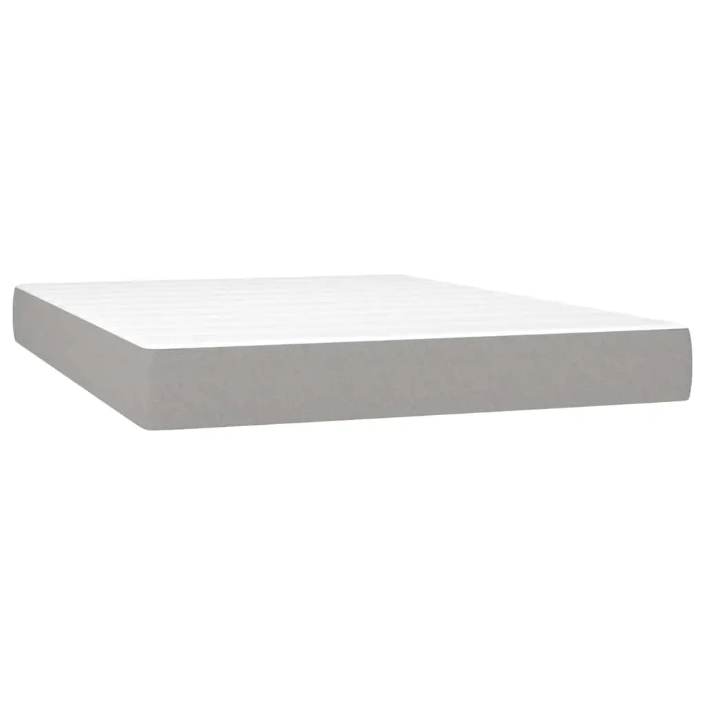 Sommier à lattes de lit avec matelas Gris clair 140x190cm Tissu - XIOS