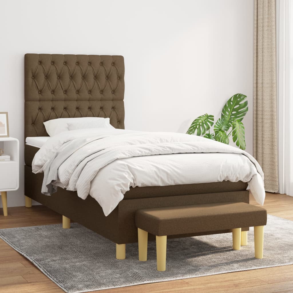 Sommier à lattes de lit avec matelas Marron foncé 90x190 cm - XIOS