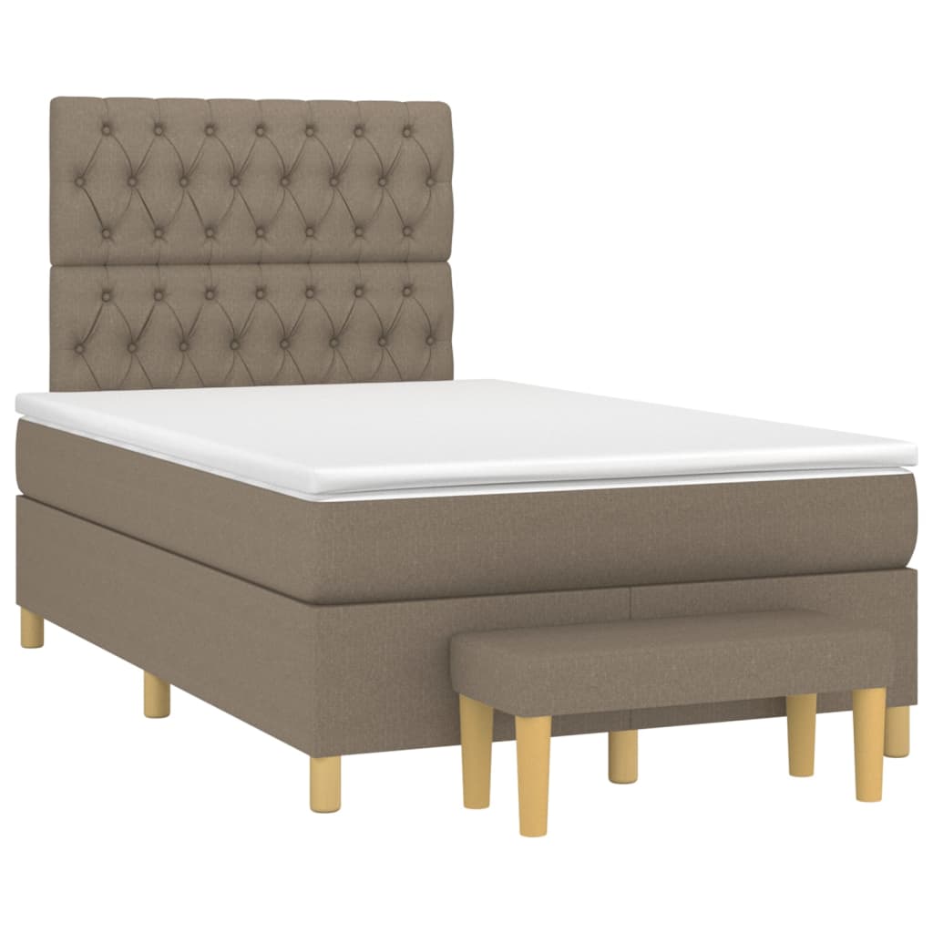 Sommier à lattes de lit avec matelas Taupe 120x200 cm Tissu - XIOS