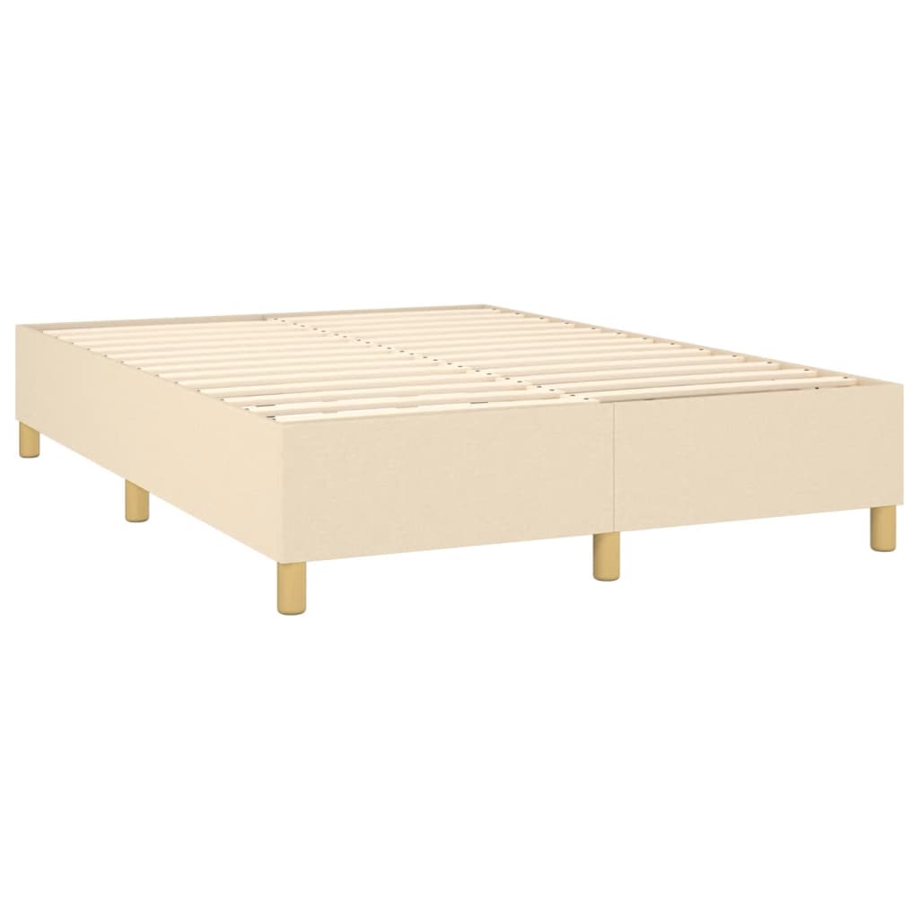 Sommier à lattes de lit avec matelas Crème 140x190 cm Tissu - XIOS