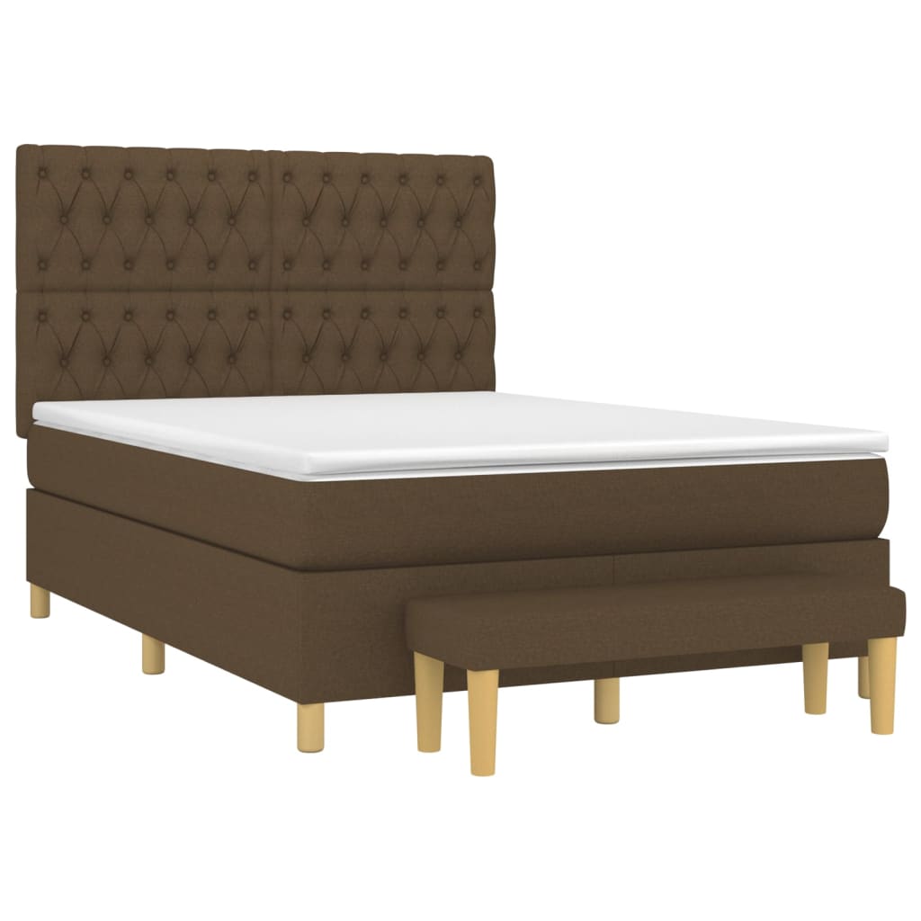 Sommier à lattes de lit avec matelas Marron foncé 140x200 cm - XIOS