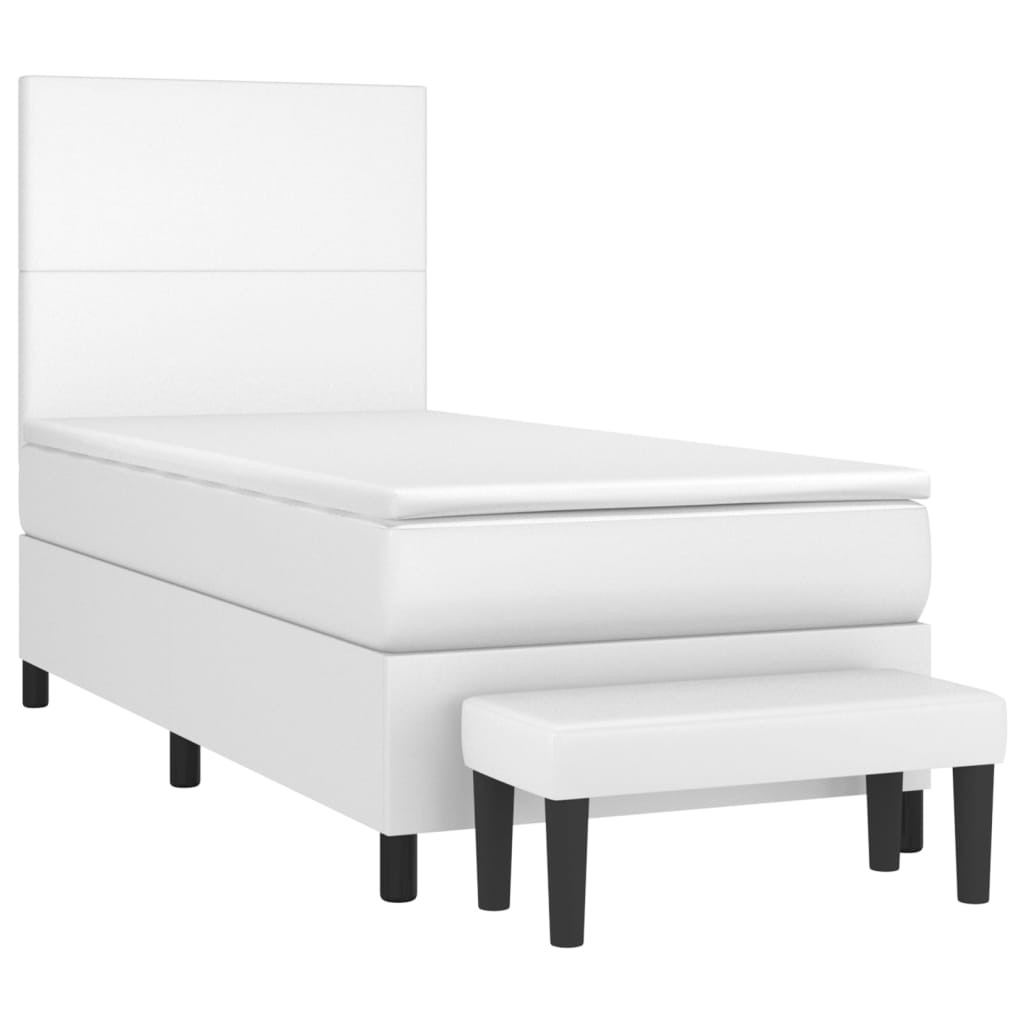 Sommier à lattes de lit avec matelas Blanc 90x200 cm Similicuir - XIOS