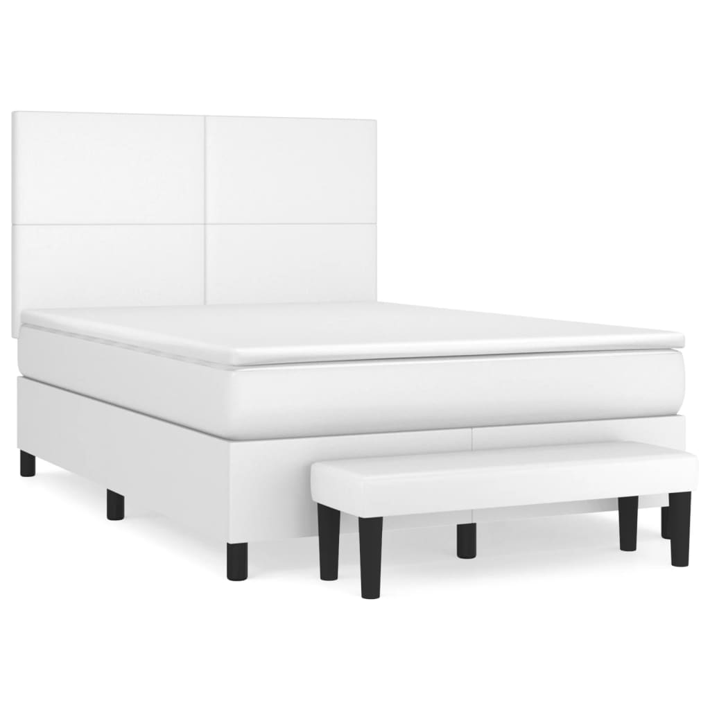 Sommier à lattes de lit avec matelas Blanc 140x200cm Similicuir - XIOS