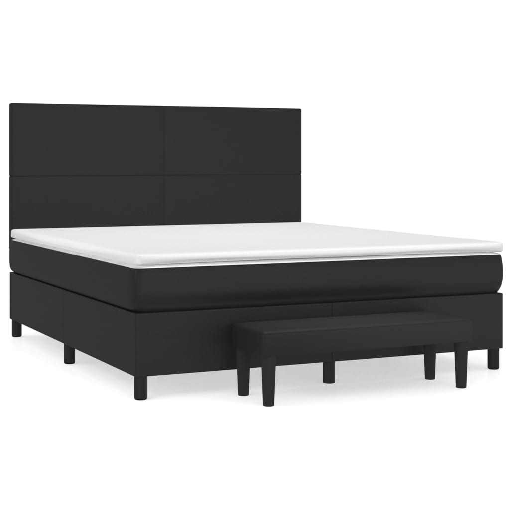 Sommier à lattes de lit avec matelas Noir 160x200 cm
