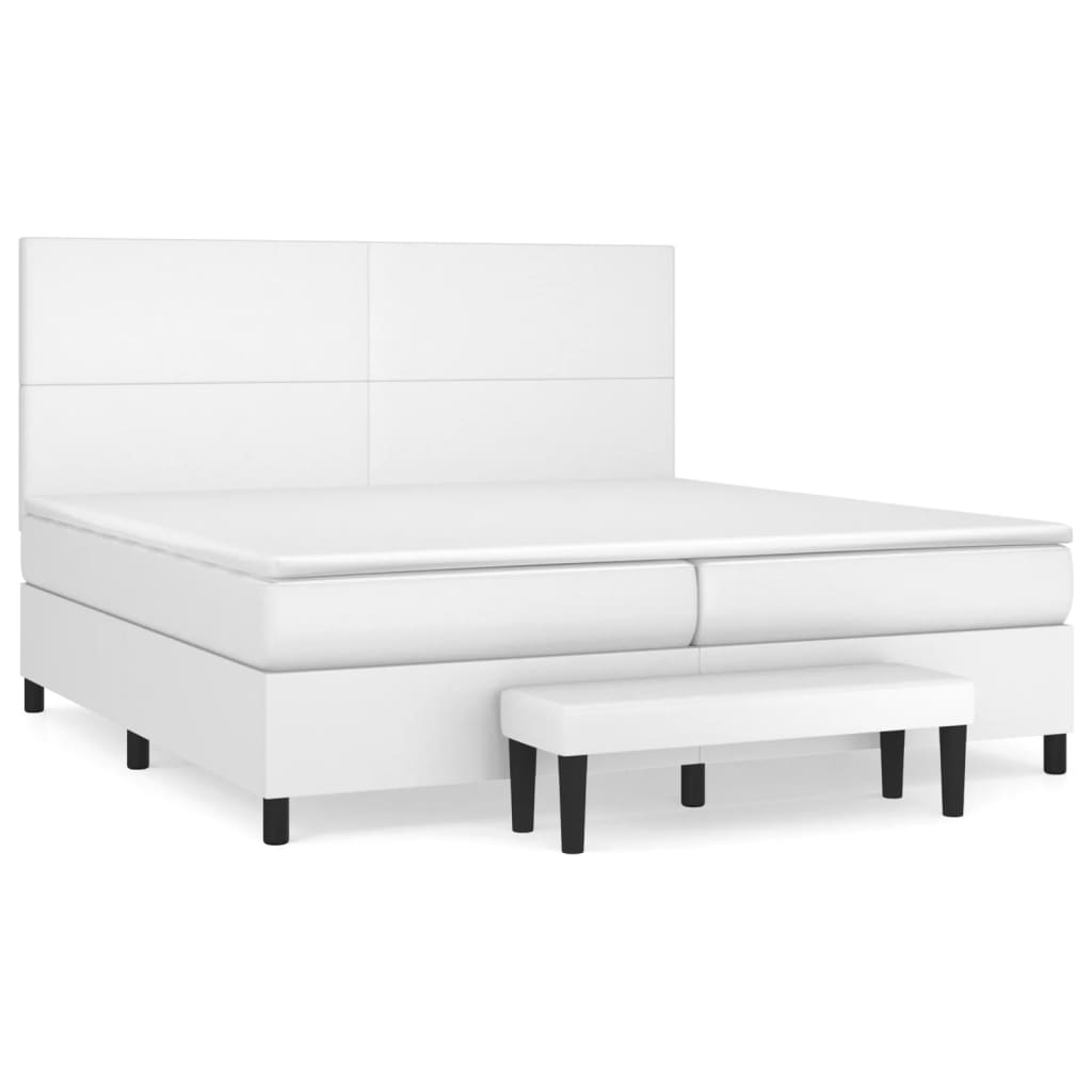 Sommier à lattes de lit avec matelas Blanc 200x200cm Similicuir - XIOS