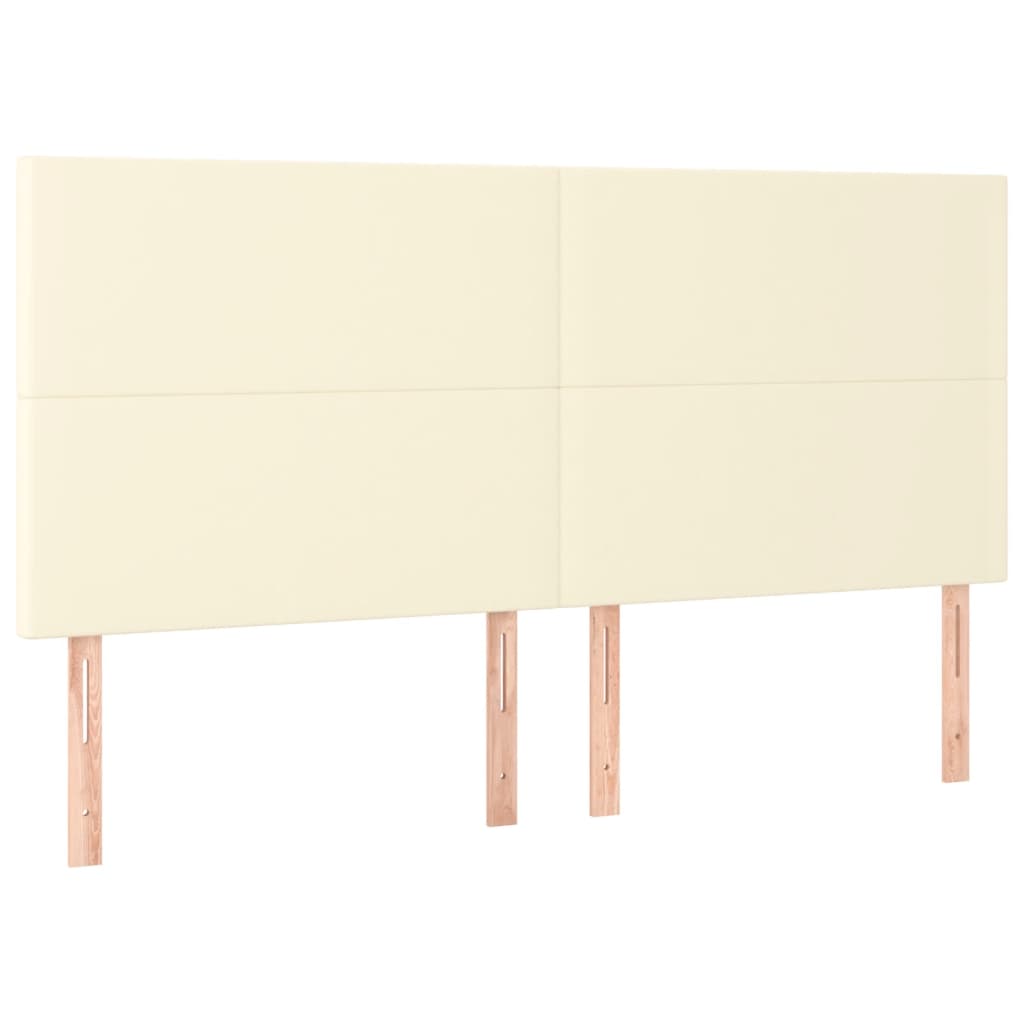 Sommier à lattes de lit avec matelas Crème 200x200cm Similicuir