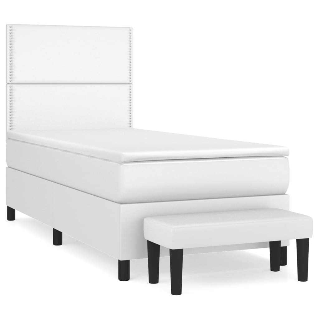 Sommier à lattes de lit avec matelas Blanc 100x200cm Similicuir - XIOS