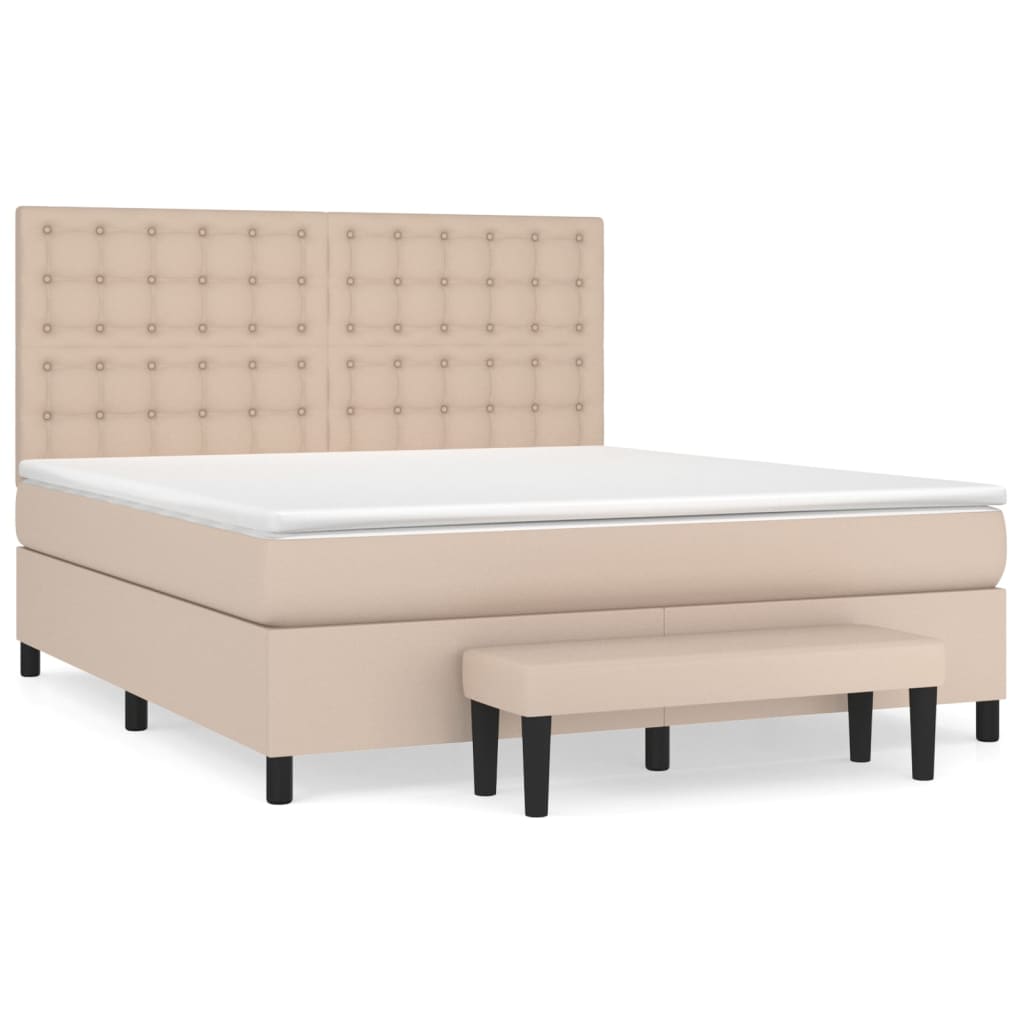 Sommier à lattes de lit avec matelas Cappuccino 160x200 cm