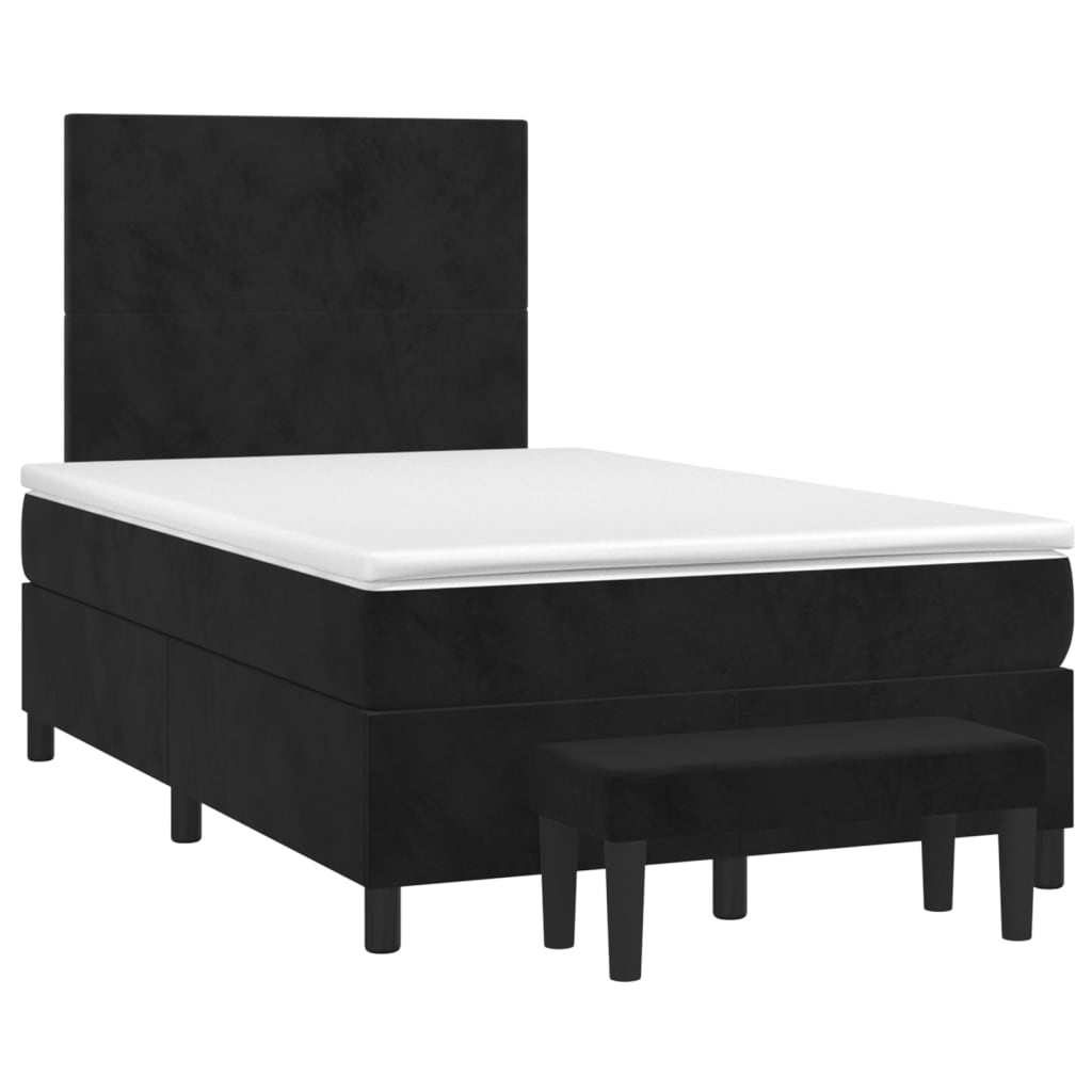 Sommier à lattes de lit avec matelas Noir 120x200 cm Velours - XIOS