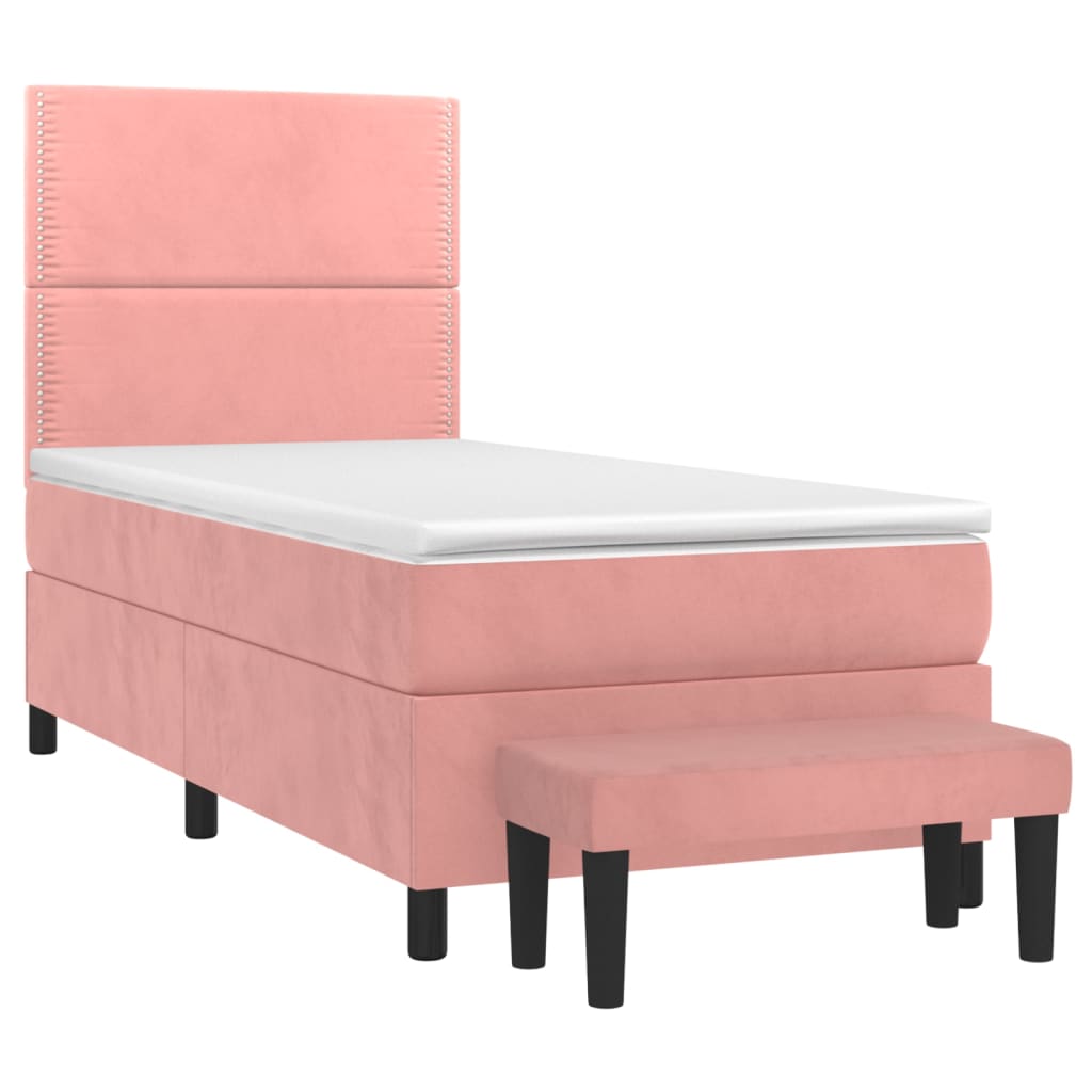 Sommier à lattes de lit avec matelas Rose 100x200 cm Velours - XIOS