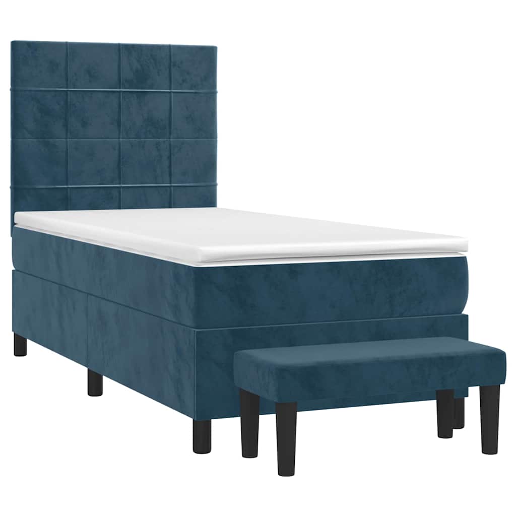 Sommier à lattes de lit avec matelas Bleu foncé 90x200 cm - XIOS