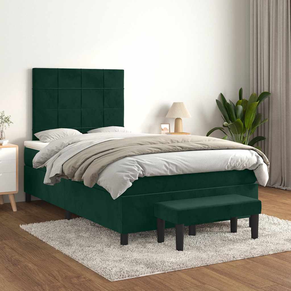 Sommier à lattes de lit et matelas Vert foncé 120x200cm Velours - XIOS