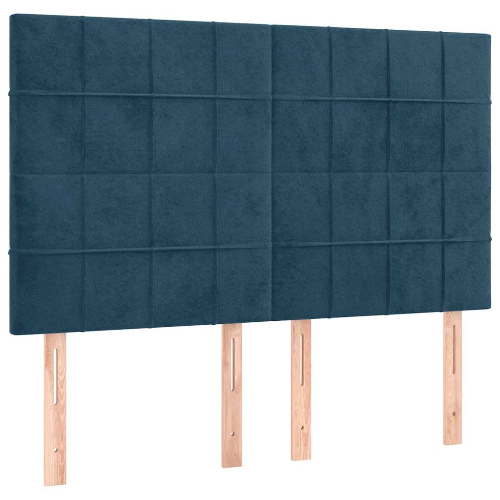 Sommier à lattes de lit et matelas Bleu foncé 140x190cm Velours - XIOS