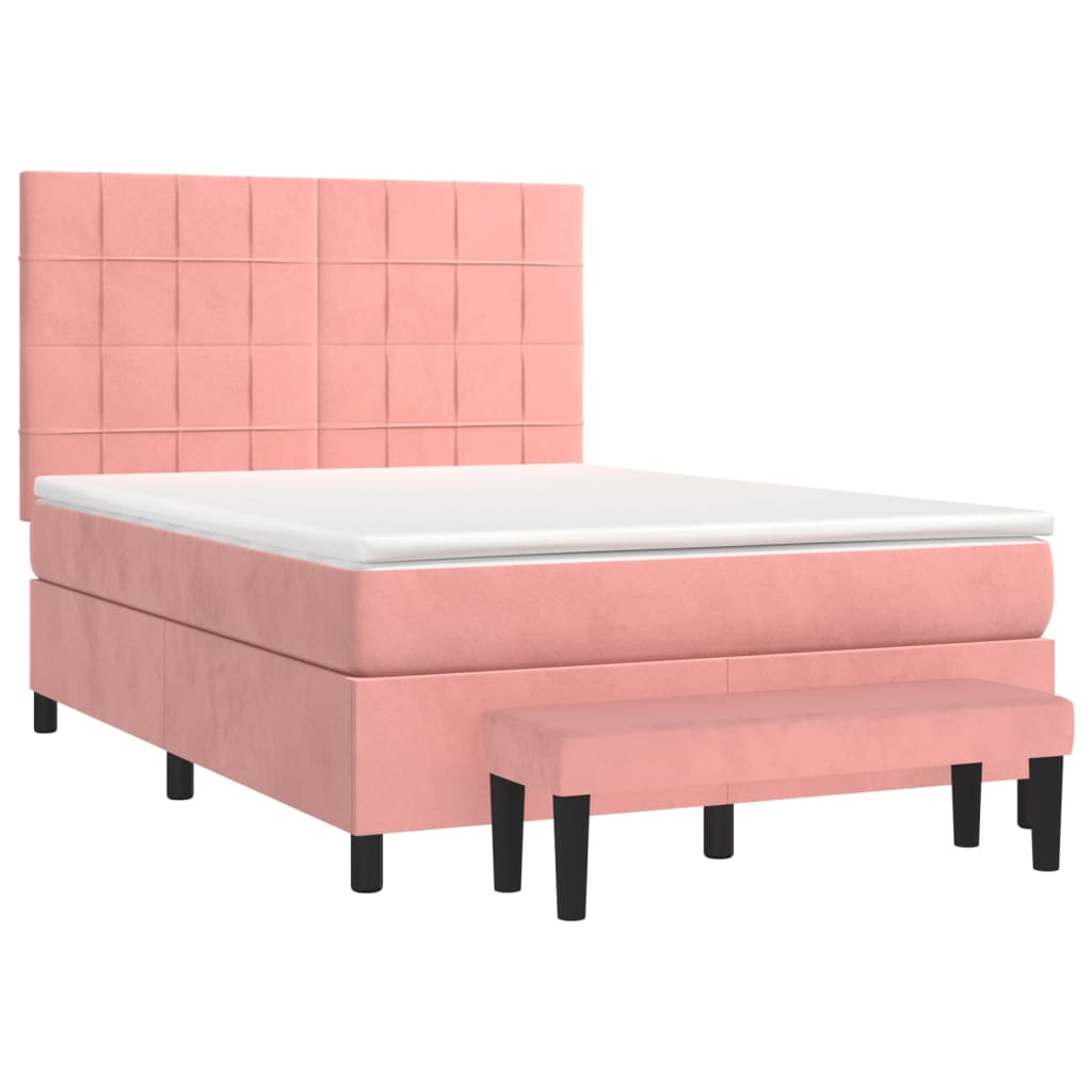 Sommier à lattes de lit avec matelas Rose 140x190 cm Velours - XIOS