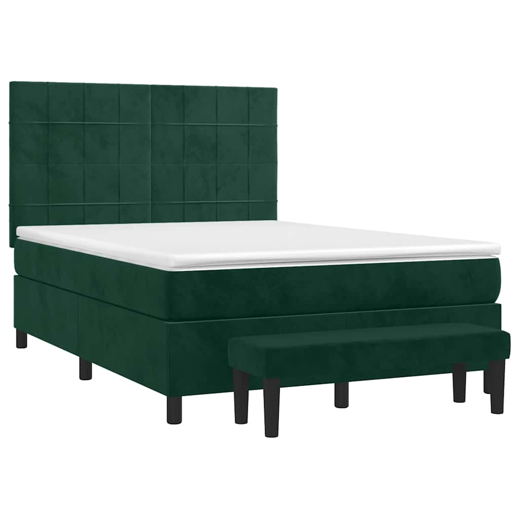 Sommier à lattes de lit et matelas Vert foncé 140x200cm Velours - XIOS