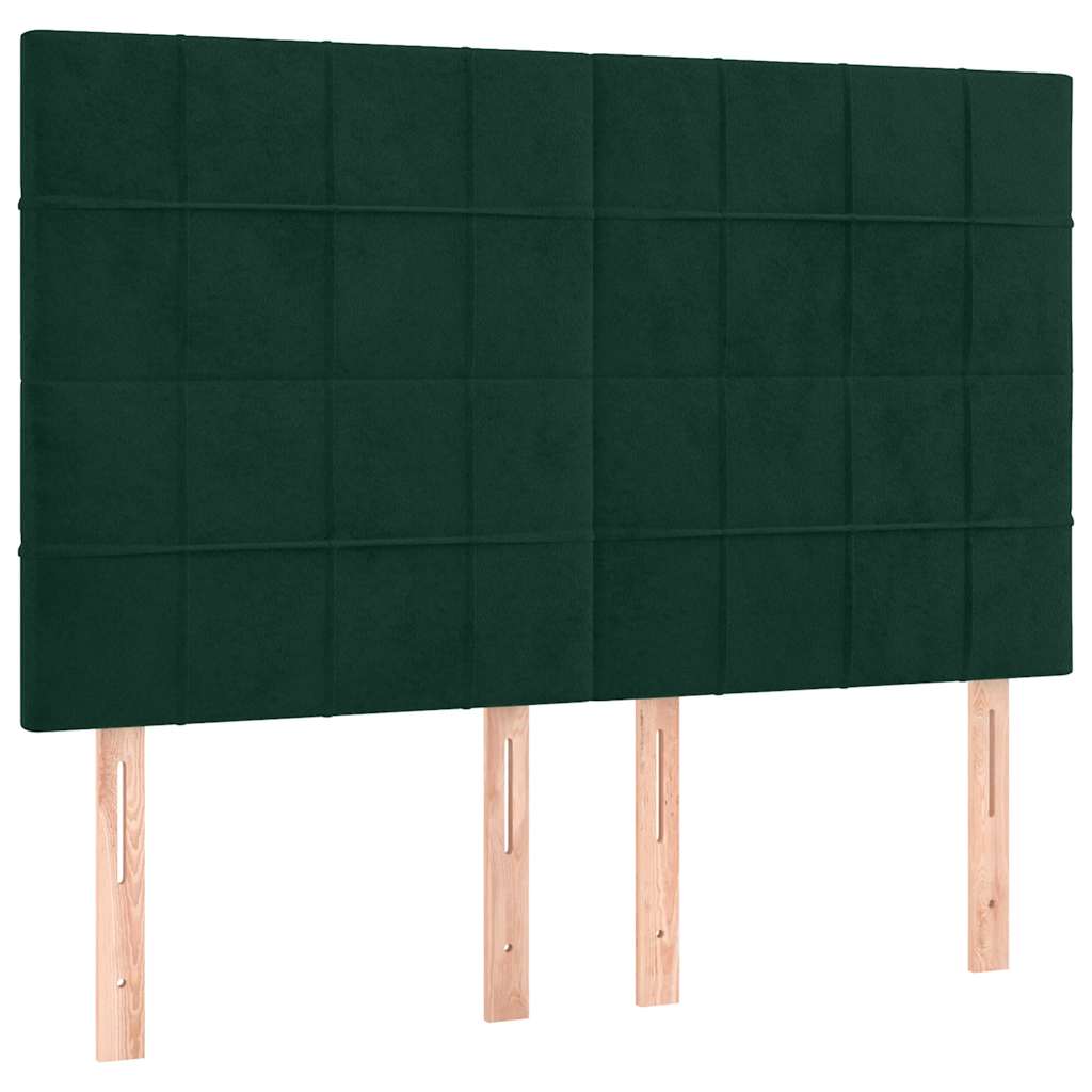 Sommier à lattes de lit et matelas Vert foncé 140x200cm Velours - XIOS