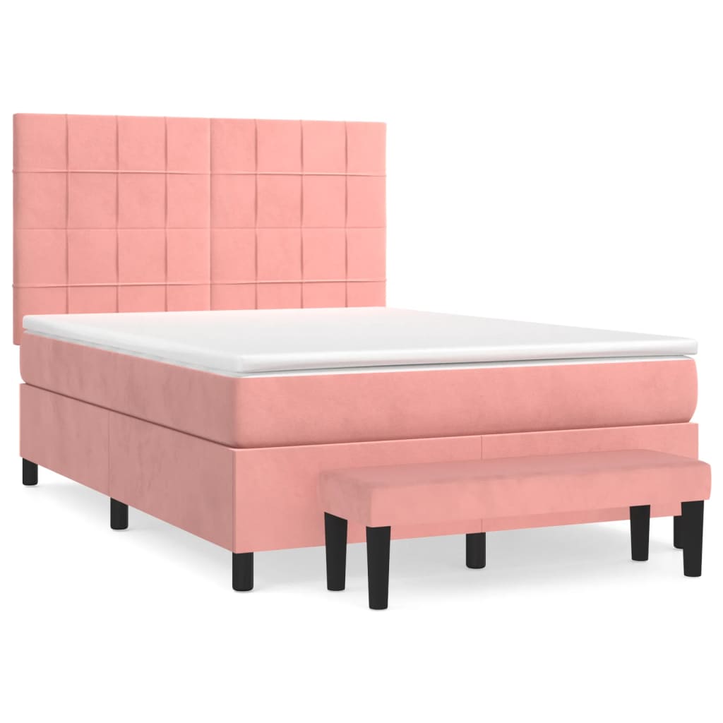 Sommier à lattes de lit avec matelas Rose 140x200 cm Velours - XIOS
