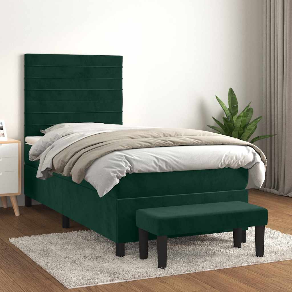 Sommier à lattes de lit et matelas Vert foncé 80x200 cm Velours - XIOS