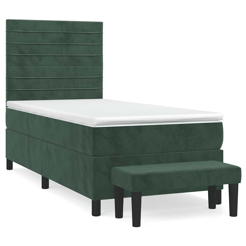 Sommier à lattes de lit avec matelas Vert foncé 90x200 cm - XIOS