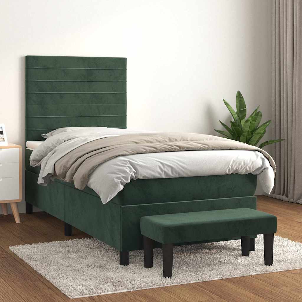 Sommier à lattes de lit avec matelas Vert foncé 90x200 cm - XIOS