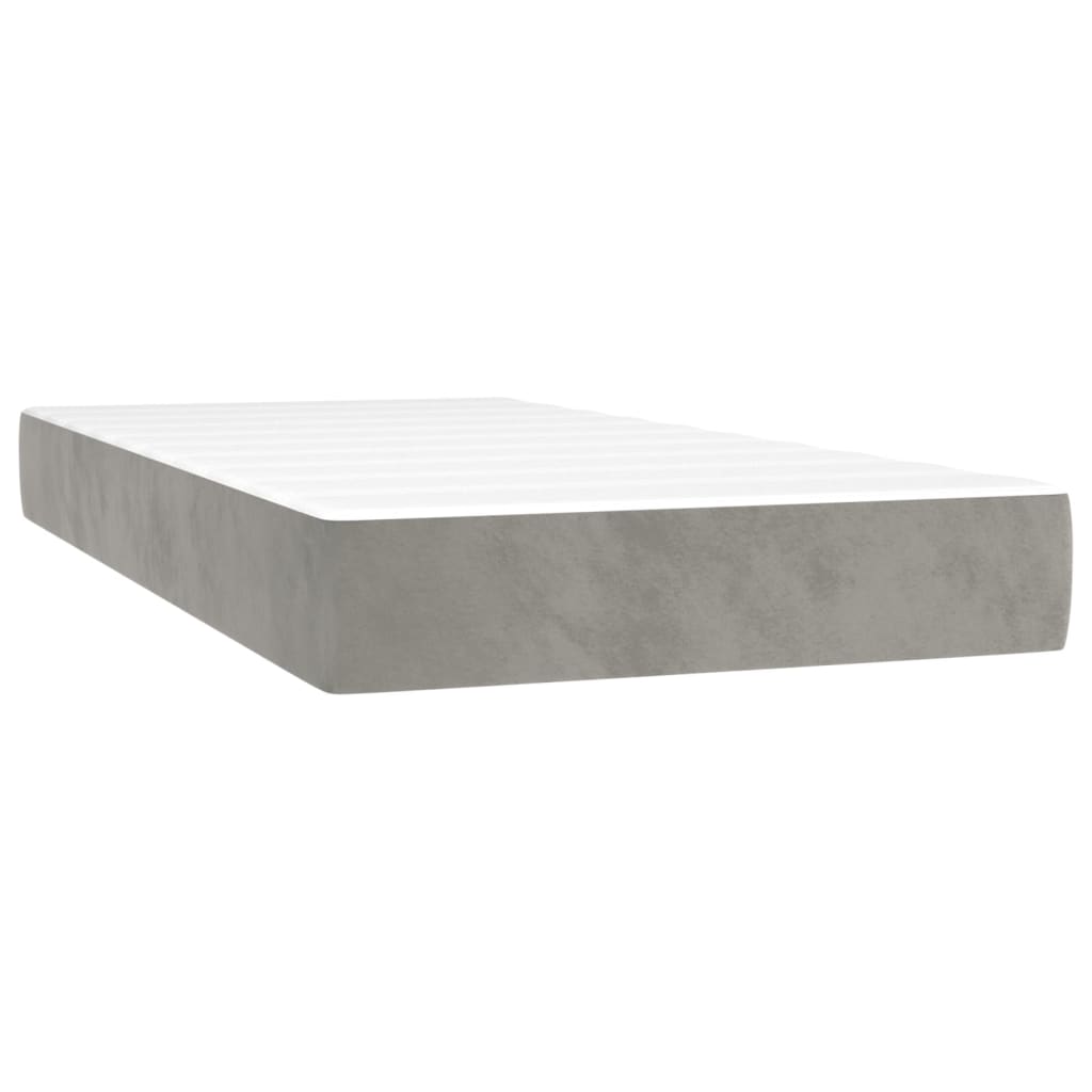 Sommier à lattes de lit et matelas Gris clair 100x200cm Velours - XIOS