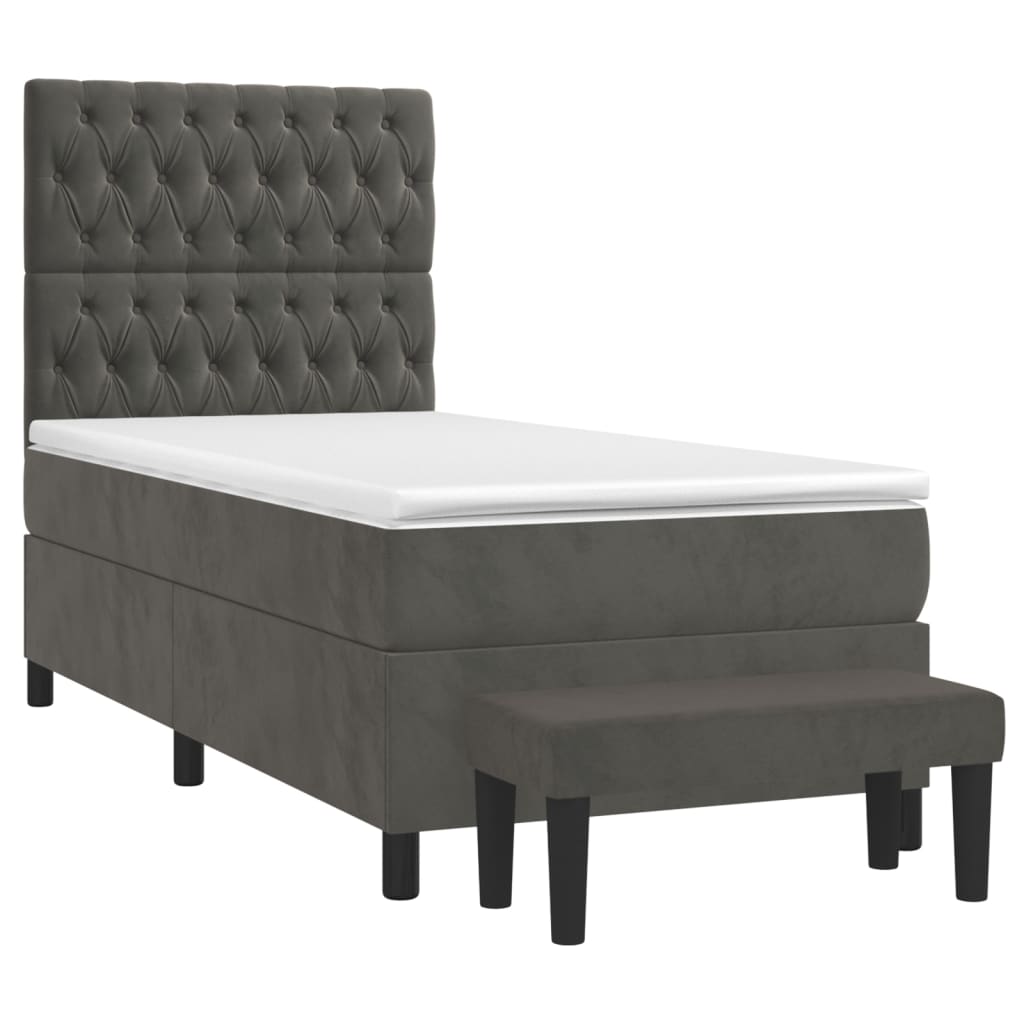 Sommier à lattes de lit avec matelas Gris foncé 100x200 cm - XIOS