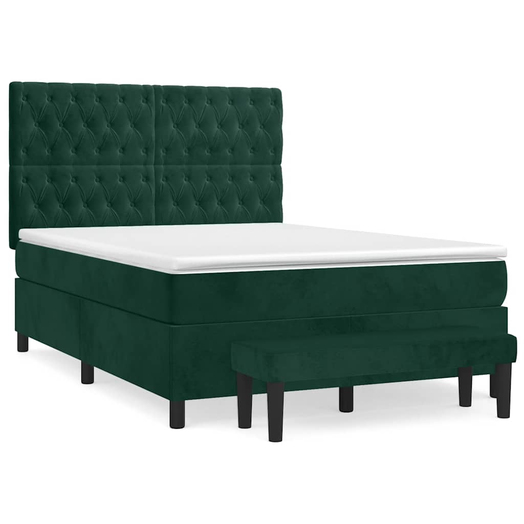 Sommier à lattes de lit et matelas Vert foncé 140x200cm Velours - XIOS